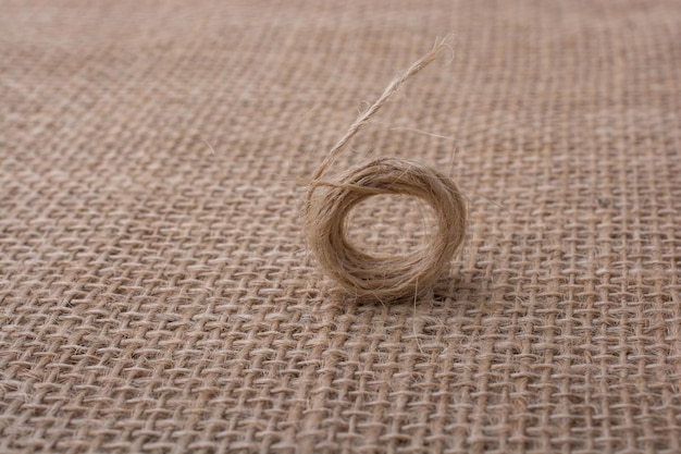 Roll of brown color linen string