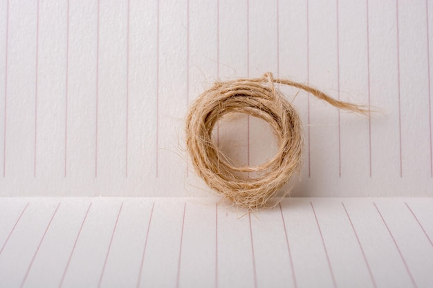 Roll of brown color linen string