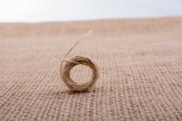 Roll of brown color linen string