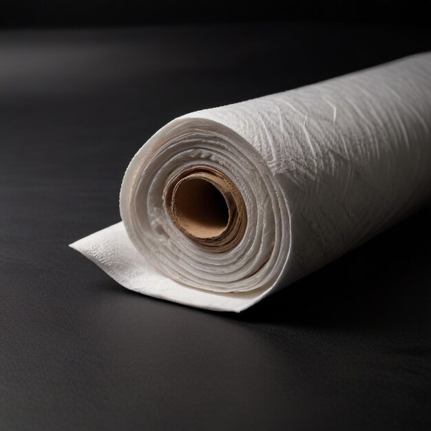 Roll of paper kitchen towels isolated on black