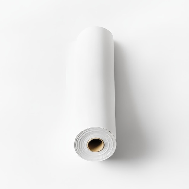 Photo a roll of paper towels is on a white background