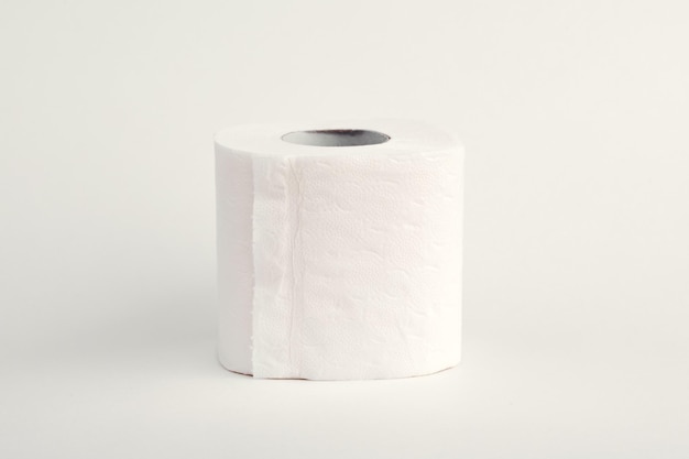 A roll of toilet paper on white background