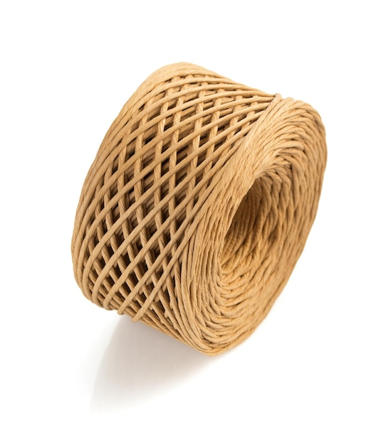 Roll of twine cord isolated on white background