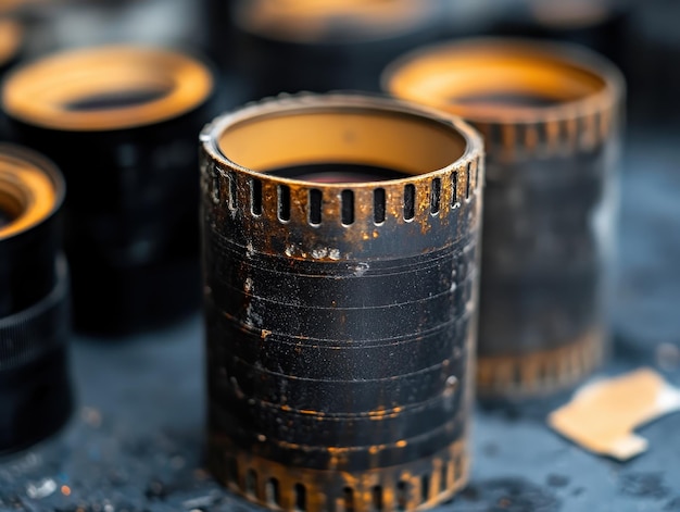 Photo roll of undeveloped film in its canister waiting to be processed