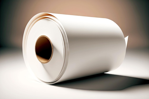 Roll of white paper for printing newspapers and books pulp and paper industry