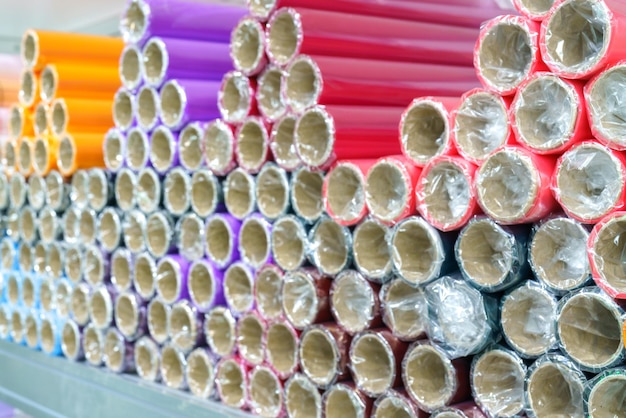 A roll of wrapping paper on a shelf in a store