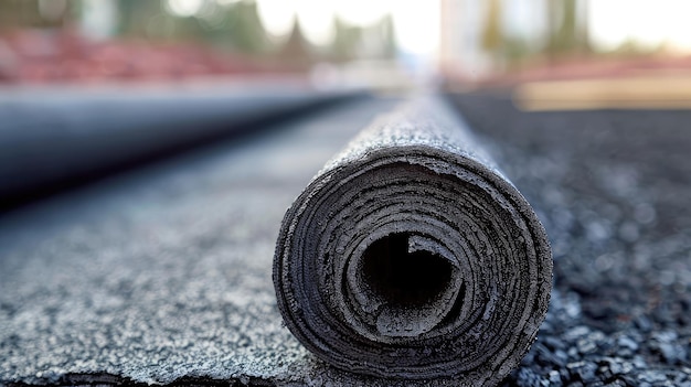 Photo rolled asphalt for road construction