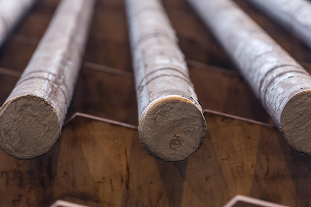 Rolled steel on the production line