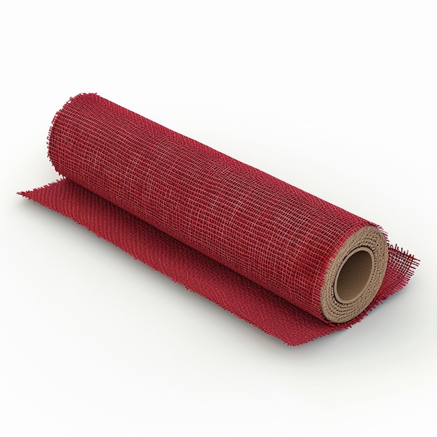 Photo a rolled up red towel with a red mat on it