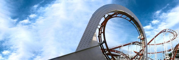 Roller coaster track panoramic