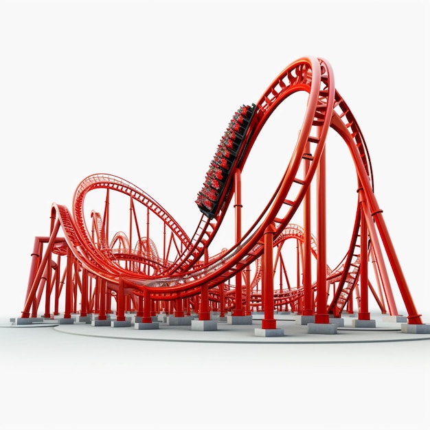 Roller coaster with white background