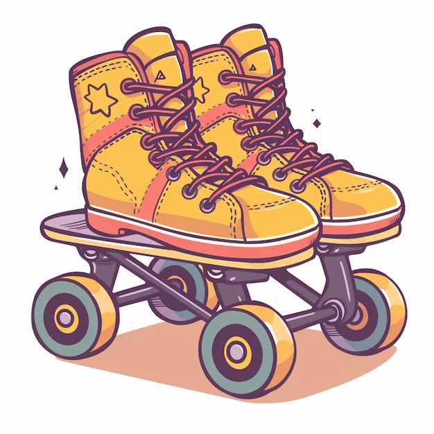 Roller skates illustration icon cartoon graphic