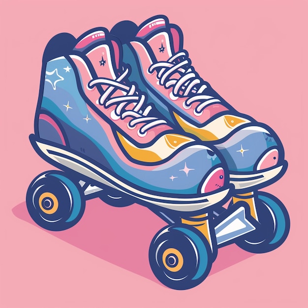 Roller skates illustration icon cartoon graphic