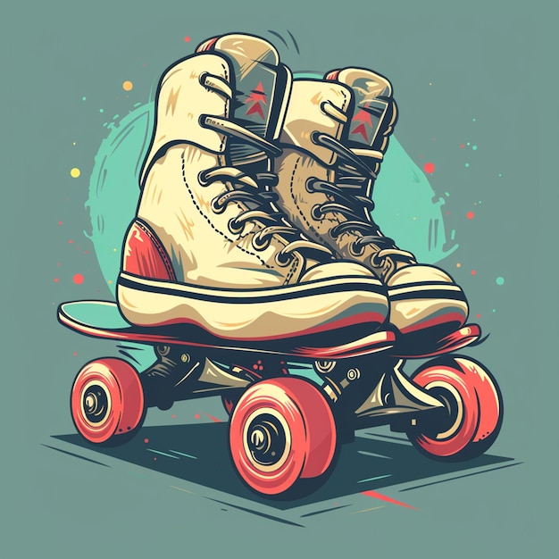 Roller skates illustration icon cartoon graphic