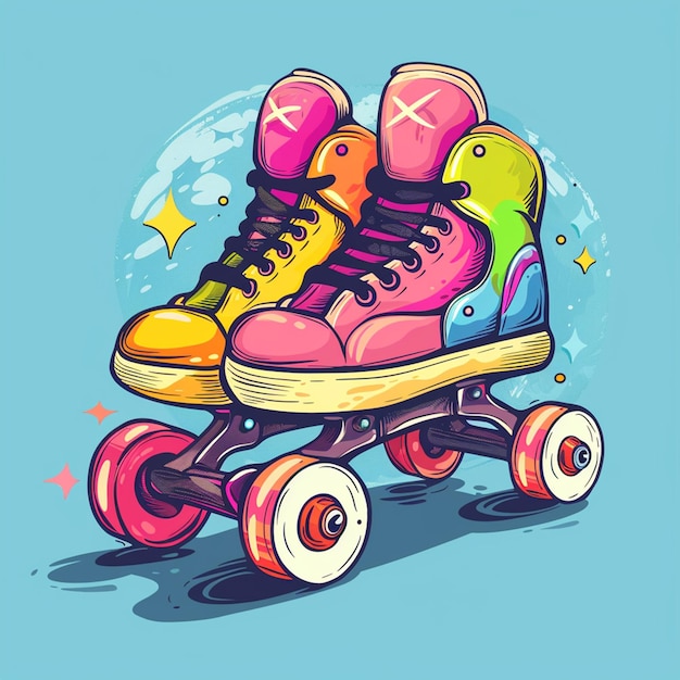 Roller skates illustration icon cartoon graphic