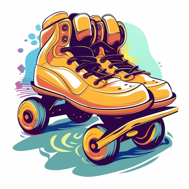 Roller skates illustration icon cartoon graphic