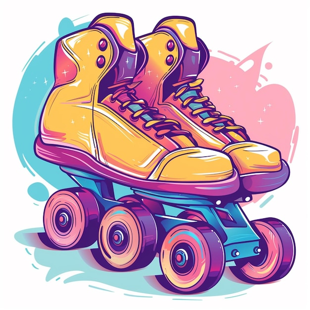 Roller skates illustration icon cartoon graphic