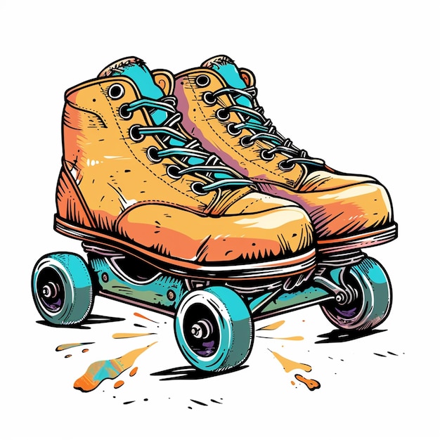 Roller skates illustration icon cartoon graphic