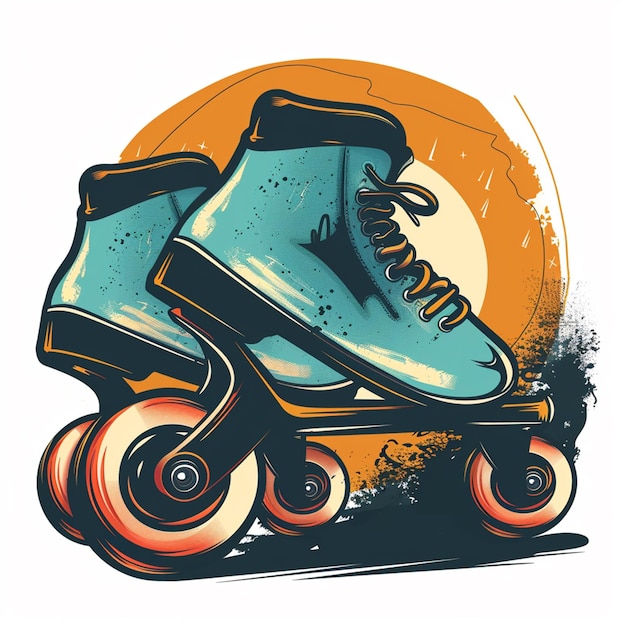 roller skating vector logo isolated on background