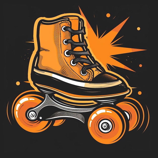 roller skating vector logo isolated on background