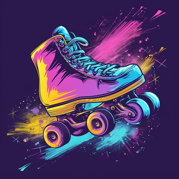 roller skating vector logo isolated on background