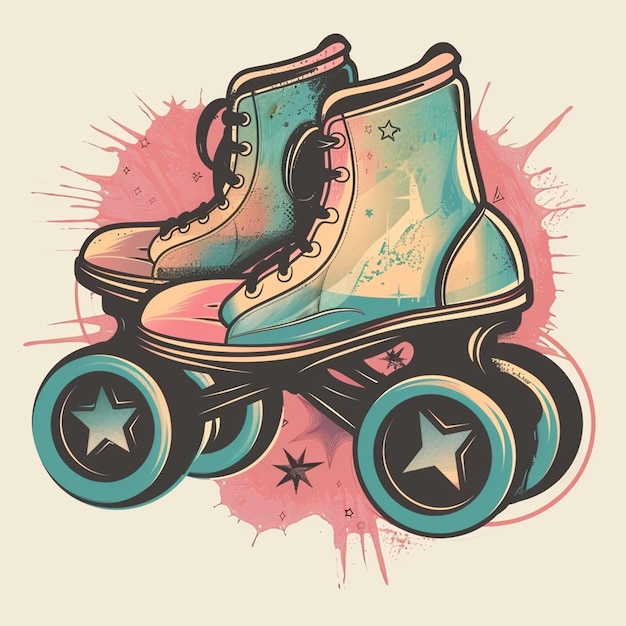 roller skating vector logo isolated on background