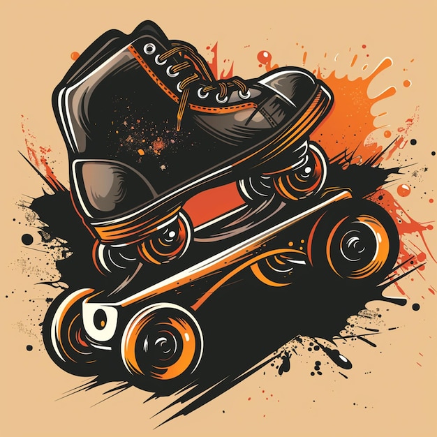 roller skating vector logo isolated on background