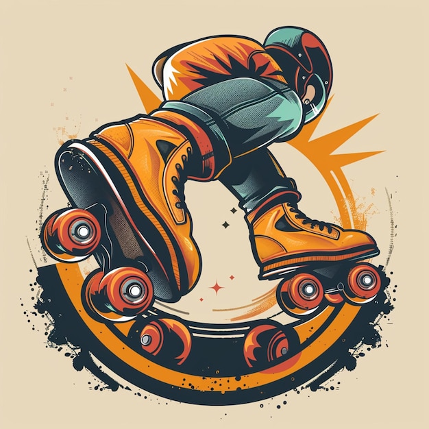 roller skating vector logo isolated on background