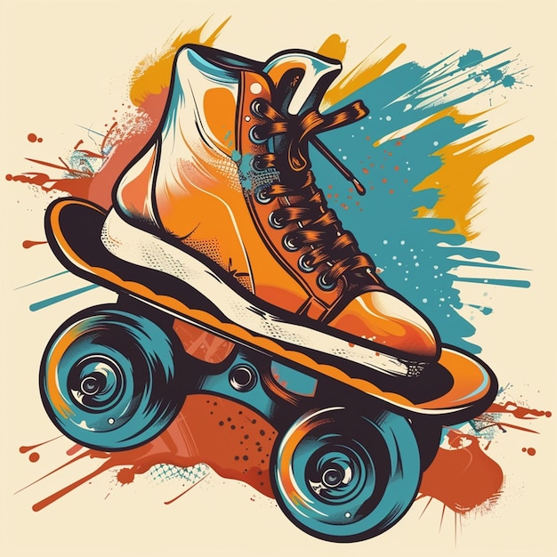 roller skating vector logo isolated on background