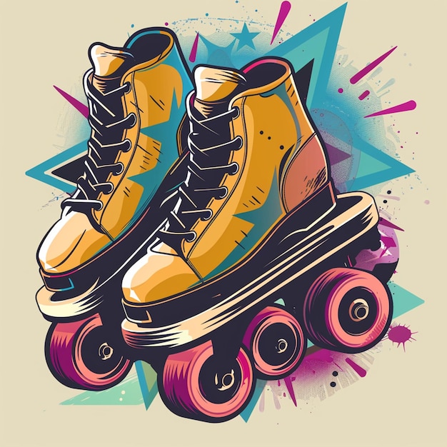 roller skating vector logo isolated on background