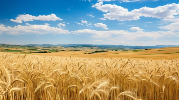 Rolling Fields of Ripened Golden Wheat