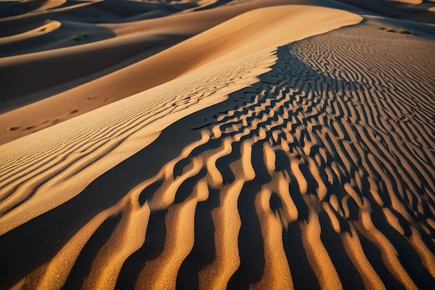 Photo rolling sand dunes with delicate ripples