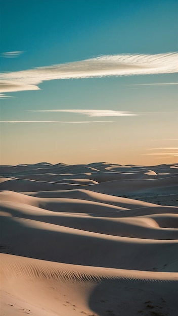 Photo rolling white sand dunes and blue skies