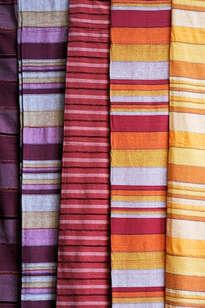 Rolls of colorful fabric as a vibrant background image