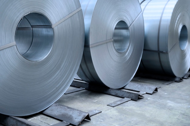 Rolls of steel sheet in a plant galvanized steel coil