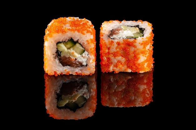 rolls of sushi with different fillings