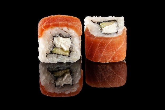 rolls of sushi with different fillings