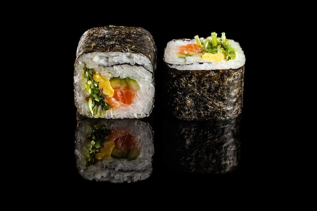 rolls of sushi with different fillings