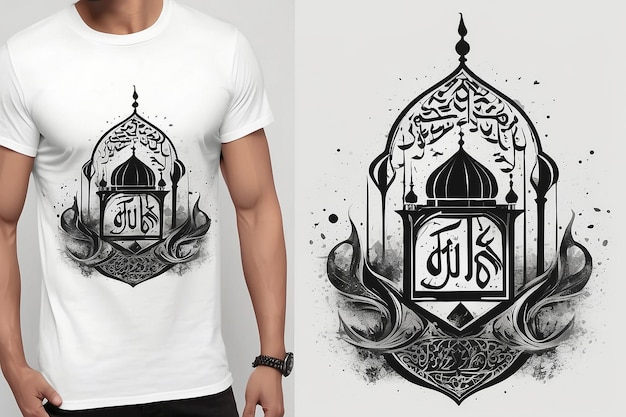 Romadan mubarak arabic calligraphy tshirt design