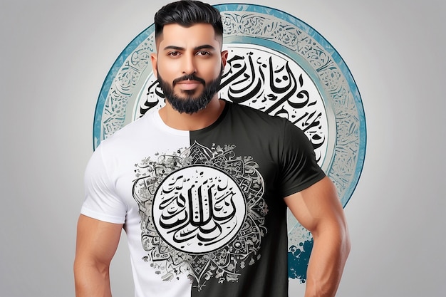 Romadan mubarak arabic calligraphy tshirt design