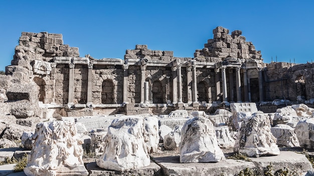 Roman amphitheater of Aspendos ancient city near Turkey An antique ruined city