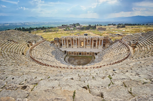 Roman amphitheater in the ruins of Hierapolis in Pamukkale