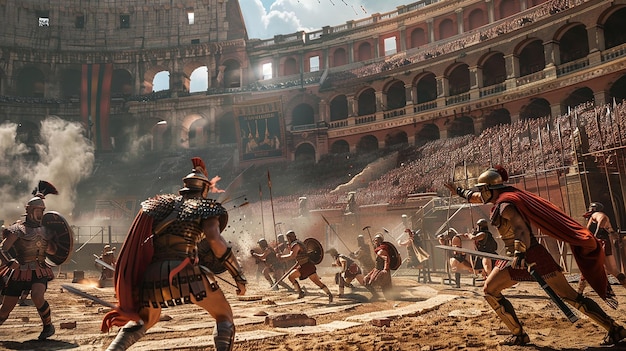 Photo roman colosseum gladiator battle