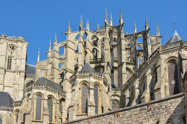 Roman and gothic cathedral of Saint Julien at Le mans Sarthe, Pays de la Loire, France