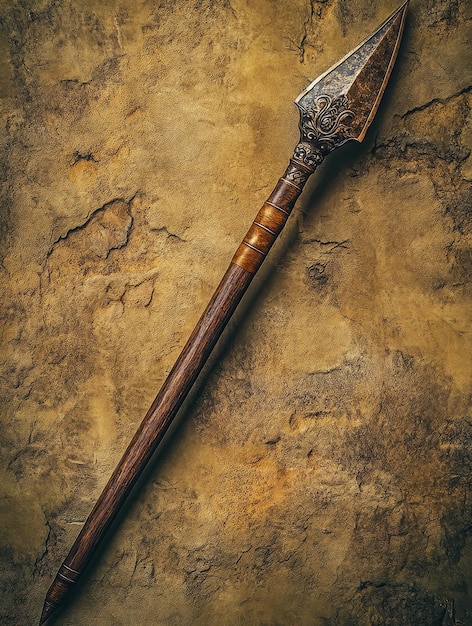 Roman Legionarys Spearhead With Wooden Shaft