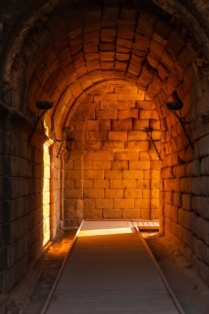 Roman Ruins of Merida tunnel or access arch to the Roman Theater Extremadura Spain