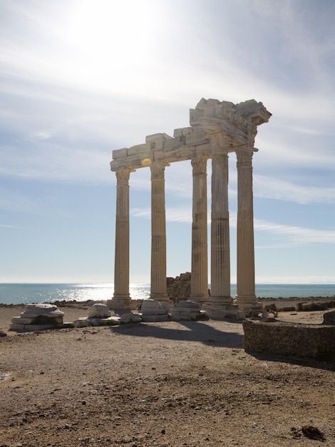 Roman ruins of the Temple of Apollo, Side, Turquoise Coast, Antalya Province, Turkey