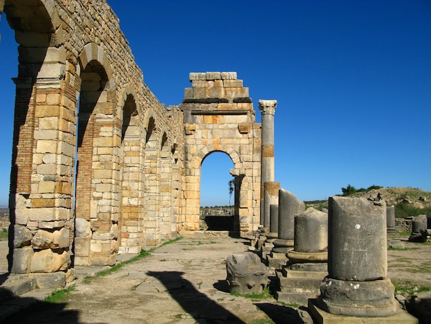 Roman ruins in Volubilis Morocco