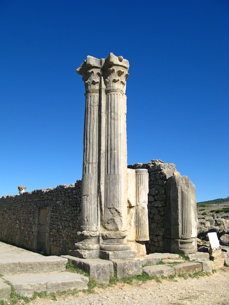 Roman ruins in Volubilis Morocco