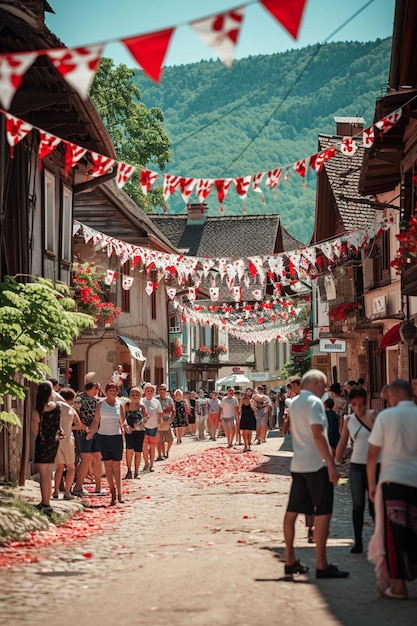 a Romanian village during Martisor celebration